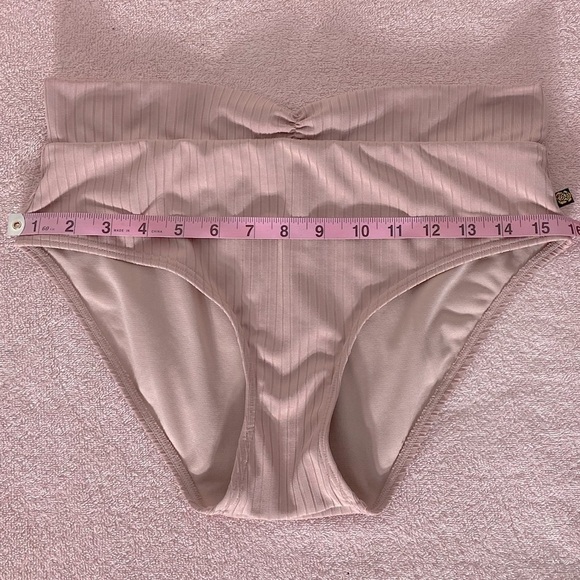 5/$25 La Vie En Rose Aqua Dusty Pink Ribbed Bikini Bottoms M - Picture 11 of 11